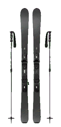 Alpine skis and poles